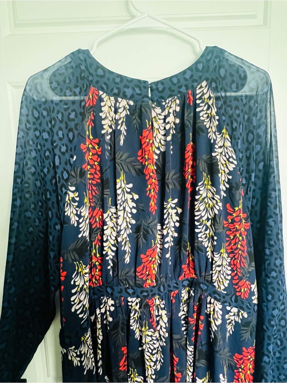 Boden Navy Floral-Print Long Sleeve Maxi Dress - Picture 5 of 7